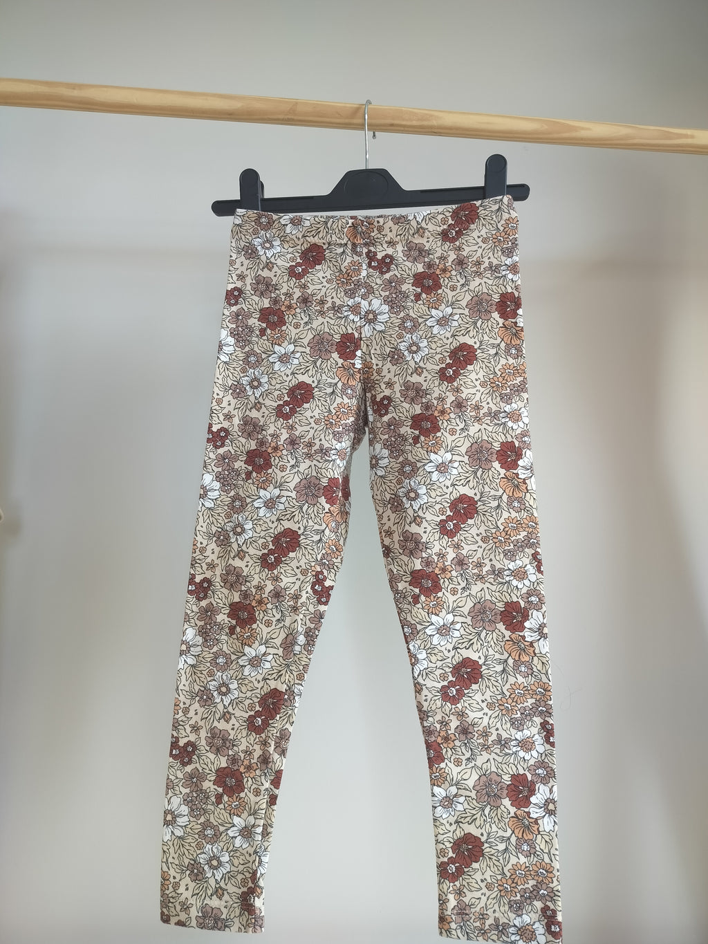Legging bloem bruin
