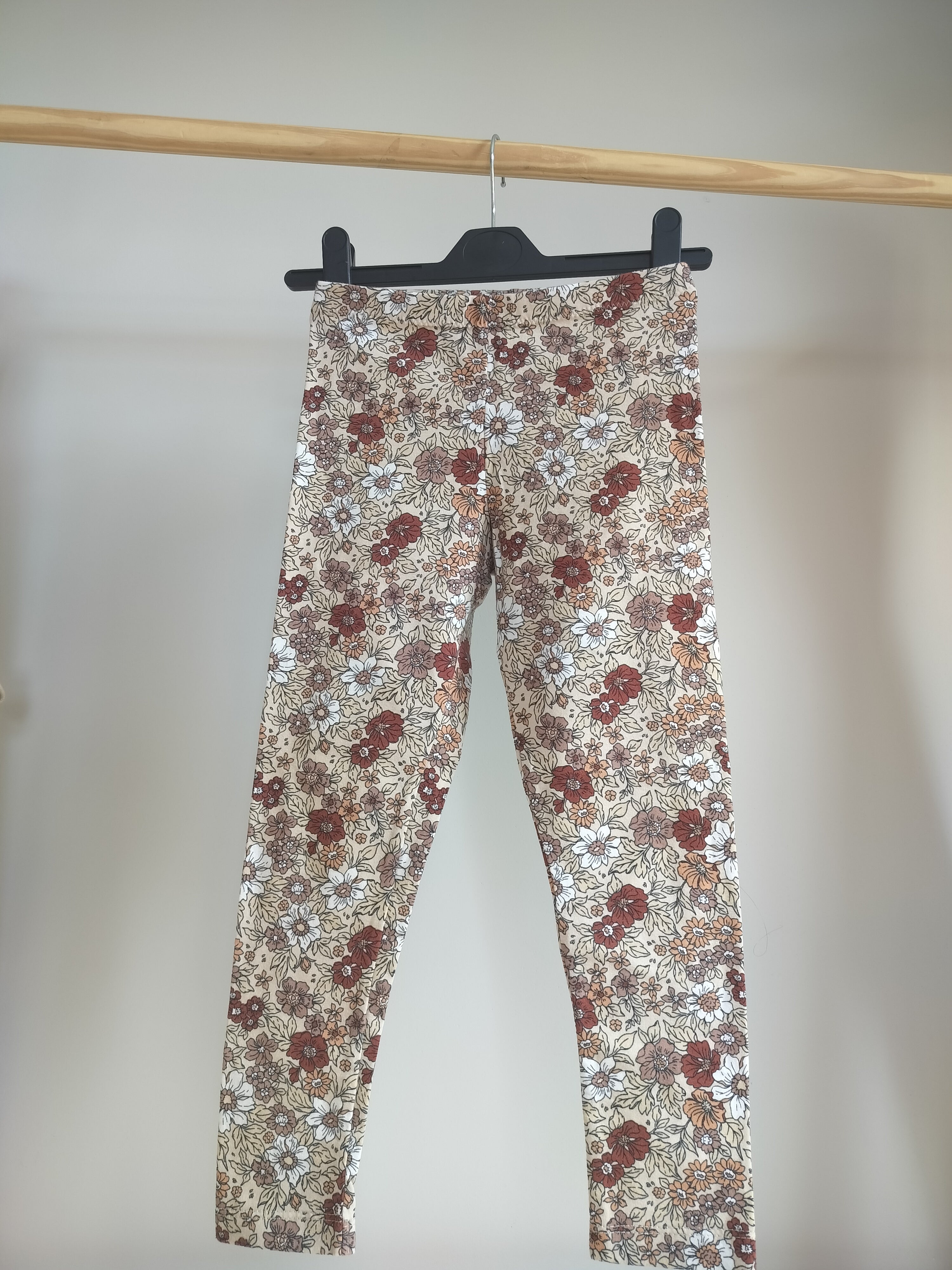 Legging bloem bruin