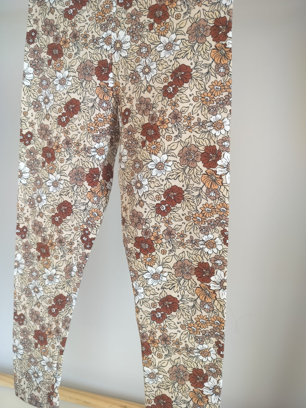 Legging bloem bruin